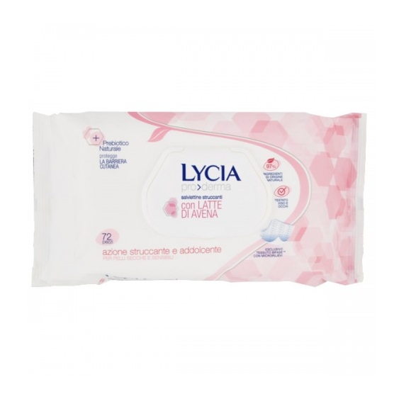 Lycia Pro Derma 72 Salviettine Struccanti Con Latte Di Avena