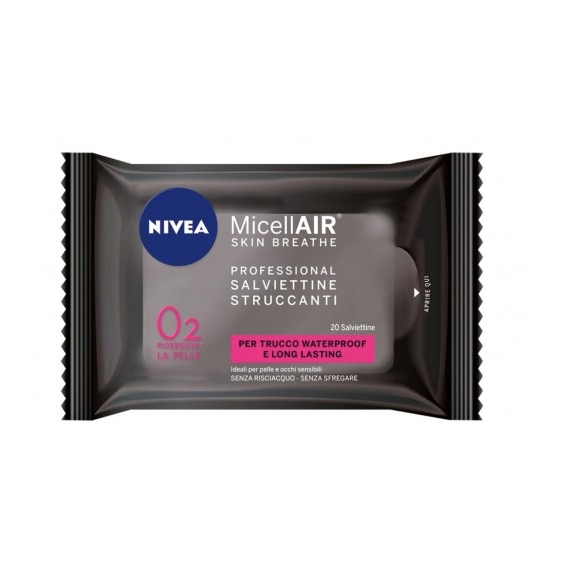 Nivea Micellair Skin Breathe Professional 20 Salviette Struccanti