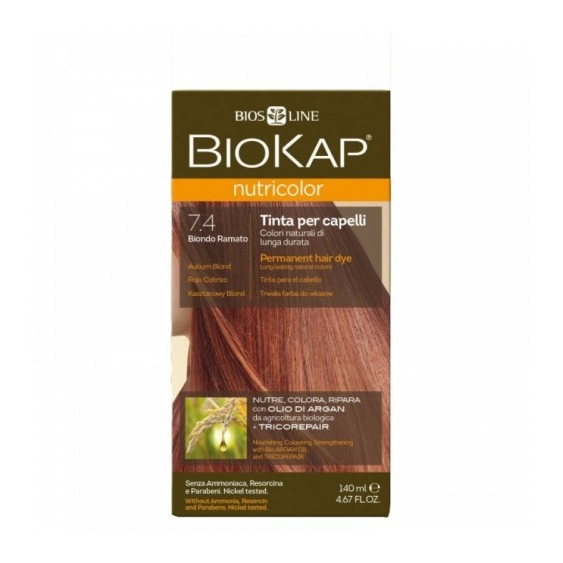 Bios Line Biokap Nutricolor Tinta Per Capelli N. 7.4 Biondo Ramato