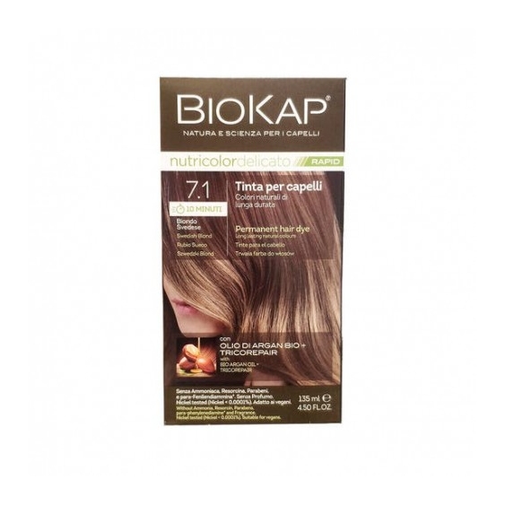 Bios Line Biokap Nutricolor Delicato Rapid Tinta Per Capelli N.7.1 Biondo Svedese