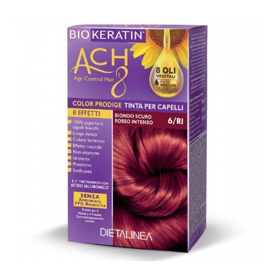 Dietalinea Biokeratin Ach 8 Color Prodige Tinta Per Capelli N.6/Ri Biondo Scuro Rosso Intenso