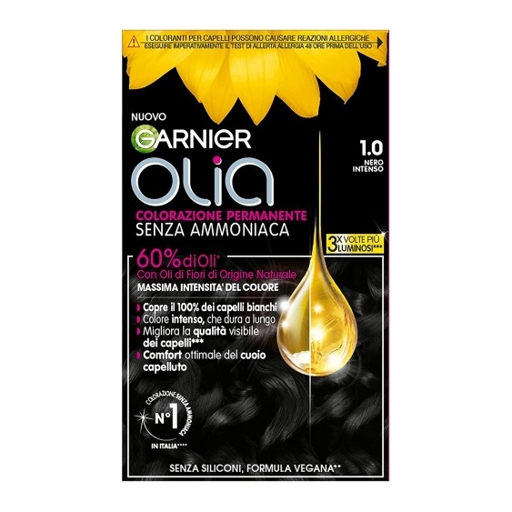 Garnier Olia Colorazione Permanente Senza Ammoniaca N. 1,0 Nero Intenso