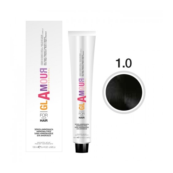Glamour Ammonia Free Hair Color Cream Crema Colorante Per Capelli N. 1.0 Nero
