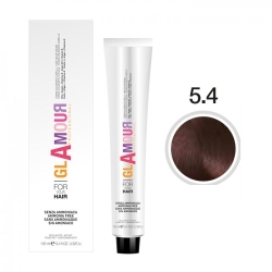 Glamour Ammonia Free Hair Color Cream Crema Colorante Per Capelli N. 5.4 Castano Chiaro Rame