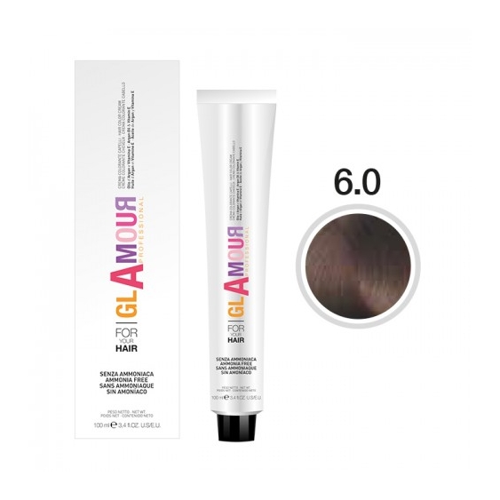 Glamour Ammonia Free Hair Color Cream Crema Colorante Per Capelli N. 6.0 Biondo Scuro