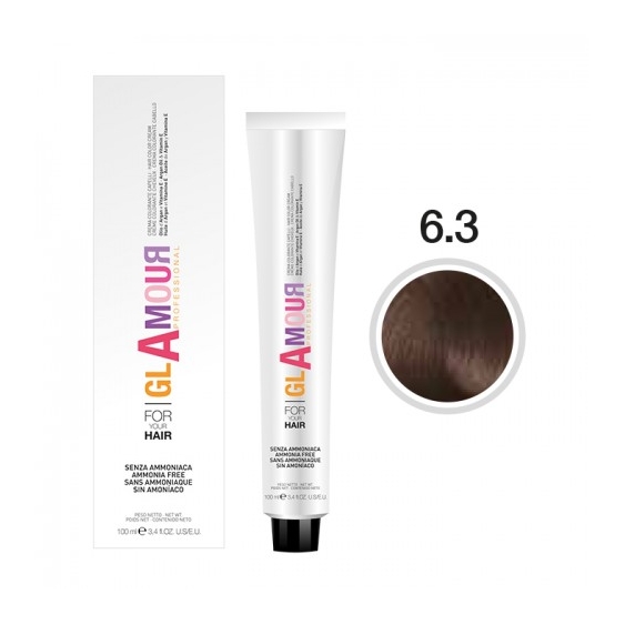 Glamour Ammonia Free Hair Color Cream Crema Colorante Per Capelli N. 6.3 Biondo Scuro Dorato