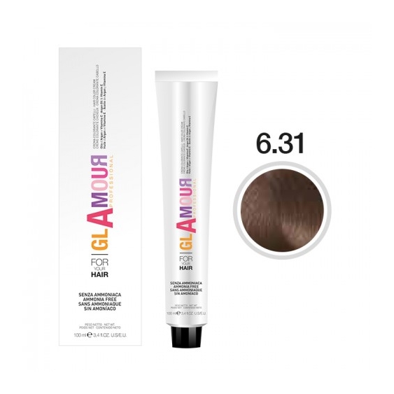 Glamour Ammonia Free Hair Color Cream Crema Colorante Per Capelli N. 6.31 Nocciola