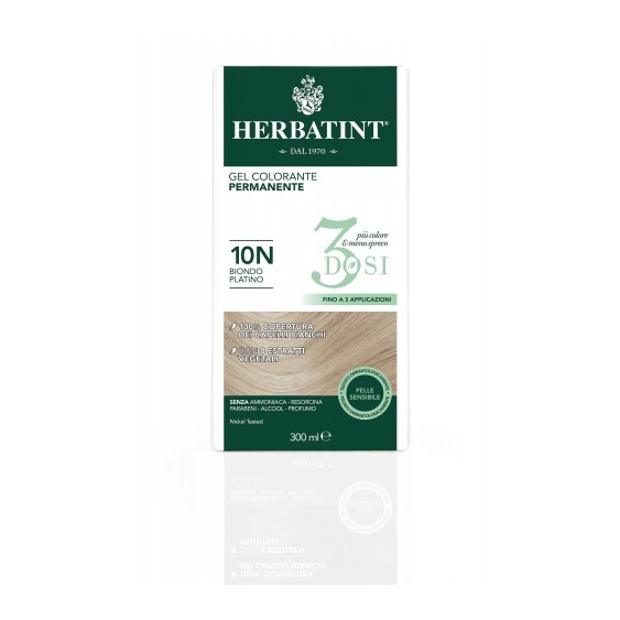 Herbatint 3 Dosi Gel Colorante Permanente 300 Ml 10N Biondo Platino
