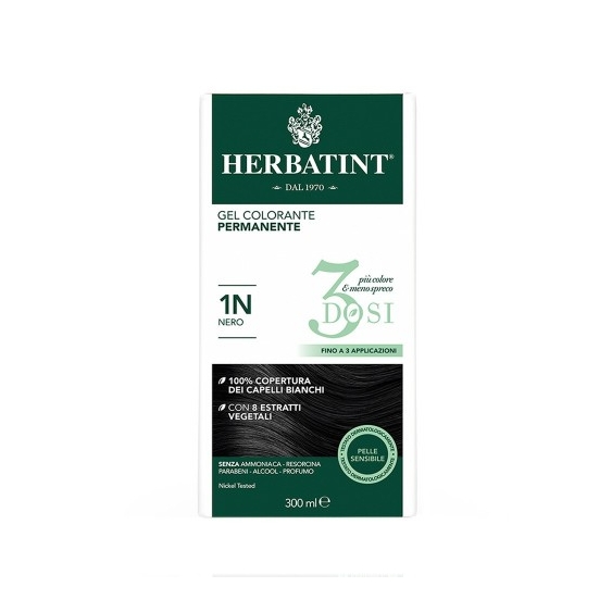 Herbatint 3 Dosi Gel Colorante Permanente 300 Ml 1N Nero