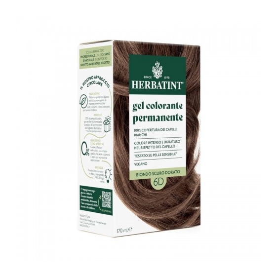 Herbatint Gel Colorante Permanente Per Capelli N.6D Biondo Scuro Dorato