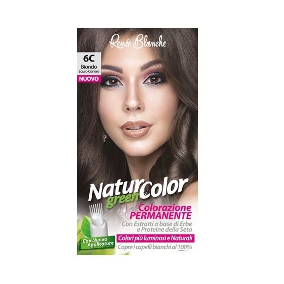 Renee Blanche Natur Green Color Tintura Per Capelli N. 6C Biondo Cenere Scuro