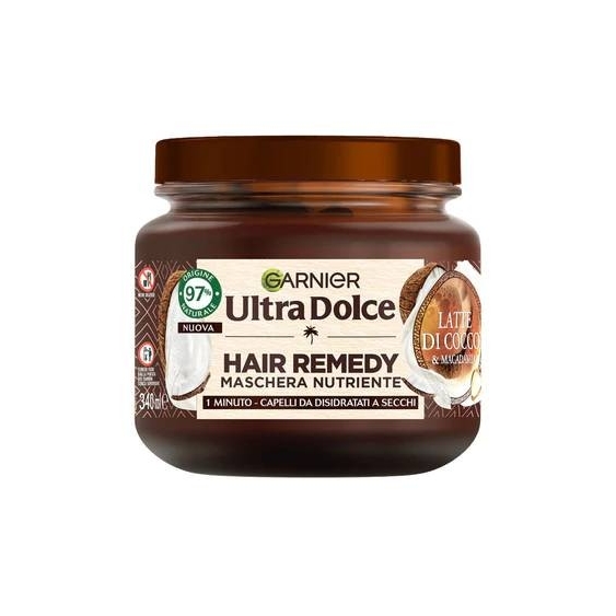 Garnier Ultra Dolce Hair Remedy Latte Di Cocco E Macadamia Maschera Per Capelli Secchi 340 Ml