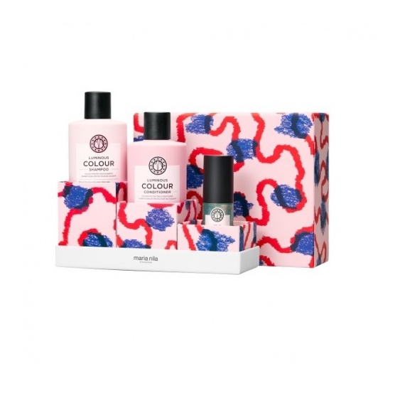 Maria Nila Cofanetto Luminous Colour Shampoo 350 Ml + Balsamo 300 Ml + True Soft Argan Oil 30 Ml