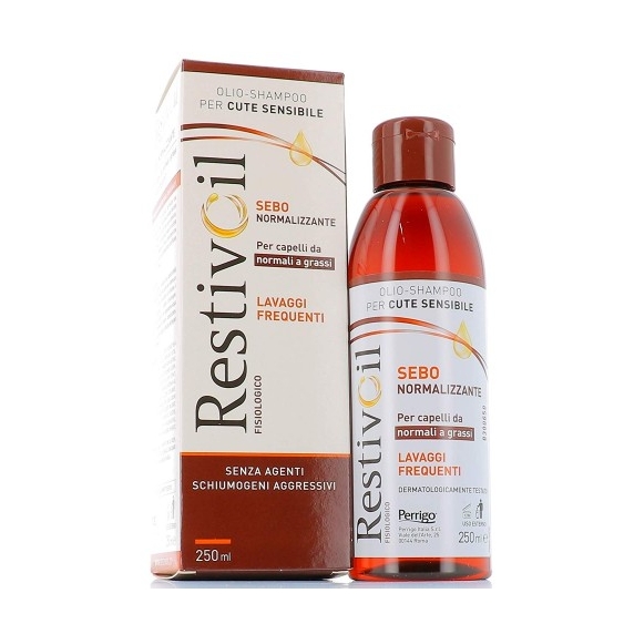 Restivoil Olioshampoo Fisiologico - Shampoo Per Capelli Normali E Grassi Con Azione Sebo Riequilibrante 250 Ml