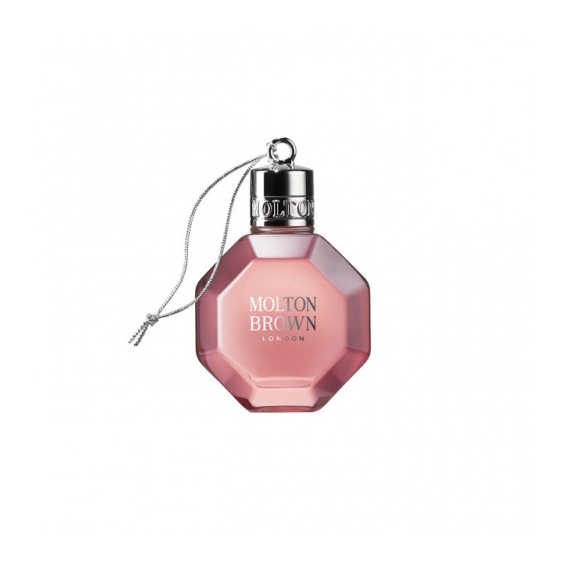 Molton Brown Delicious Rhubarb & Rose Shower Bauble Pallina Di Natale Con Gel Doccia 75 Ml