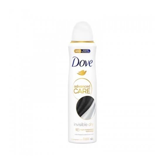 Dove Advanced Care Invisible Dry Deodorante Spray Con Formula Anti-Macchia 150 Ml