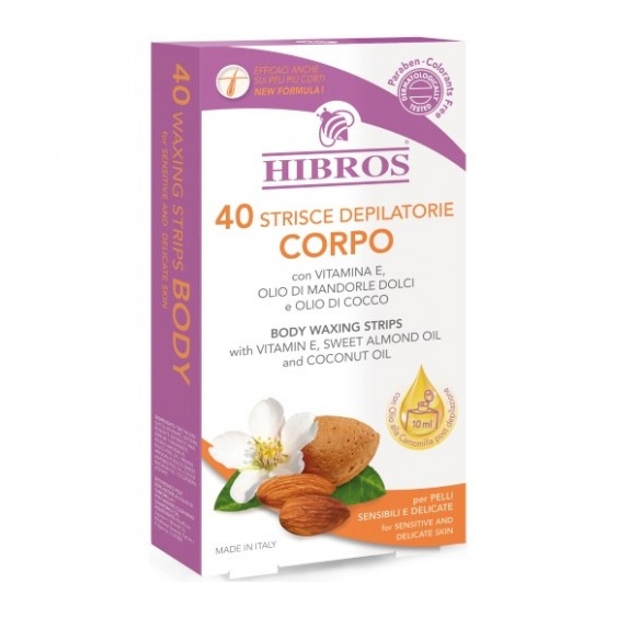 Hibros 40 Strisce Depilatorie Per Pelli Sensibili