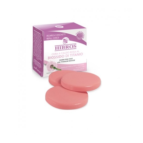 Hibros Ricarica Per Cera A Caldo Rosa Al Biossido Di Titanio 3 Dischetti