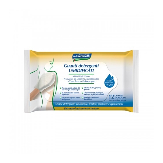 Dottor Ciccarelli Guanti Detergenti Umidificati 12 Guanti Monouso