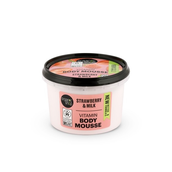 Organic Shop Fragole E Latte Mousse Idratante Corpo 250 Ml