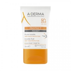 Aderma Protect Pocket Spf50+ Fluido Invisibile Ad Alta Protezione Solare 30 Ml