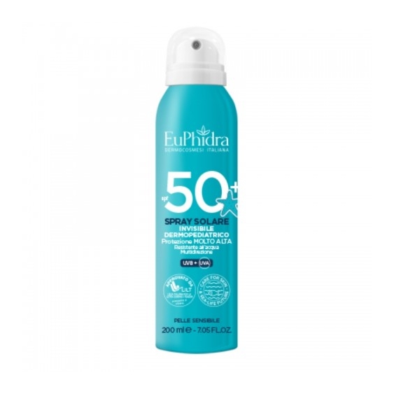 Euphidra Spray Solare Invisibile Dermopediatrico Spf50+ Protezione Bimbi 200 Ml