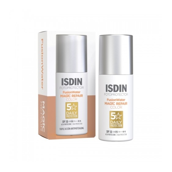 Isdin Fusion Water Magic Repair Color Spf50 Protezione Viso Colorata Anti-Age 50 Ml