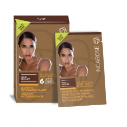 Incarose Maxi Bronze 6 Salviette Autoabbronzanti Monouso Viso E Decollete Maxi Size