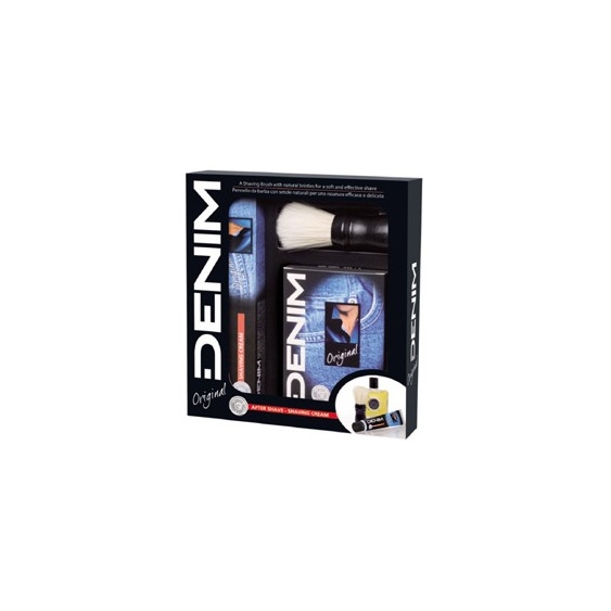 Denim Cofanetto Denim Original After Shave 100 Ml + Shaving Cream 100 Ml + Pennello Con Manico Nero