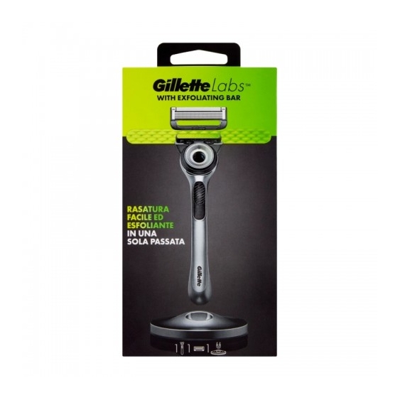Gillette Labs Silver Rasoio Da Barba Manico + Lamette Di Ricambio + Base