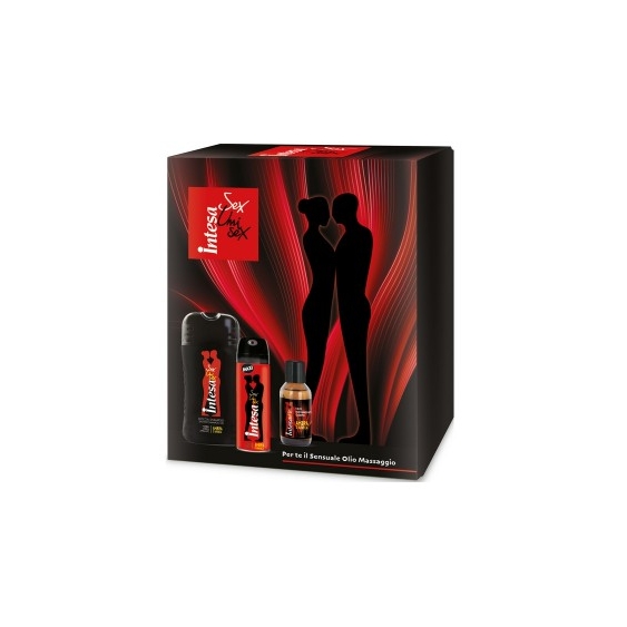 Intesa Cofanetto Sex Unisex Ambra D'Arabia Doccia Shampoo 250 Ml + Deodorante 150 Ml + Olio Massaggio 100 Ml
