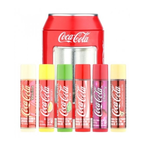 Lip Smacker Cofanetto A Forma Di Lattina In Metallo Con 6 Balsami Per Labbra Coca-Cola Profumi Assortiti