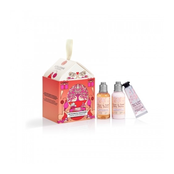 L'Occitane Cofanetto Coccola Fiori Di Ciliegio Crema Mani 10 Ml + Latte Corpo 35 Ml + Gel Doccia 35 Ml