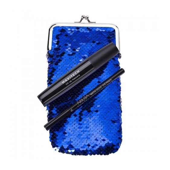 Nouba Maxitech Set Mascara + Portaocchiali Blu-Lux + Matita Occhi Nera