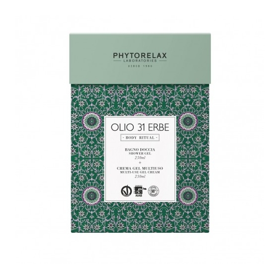 Phytorelax Cofanetto Body Ritual Olio 31 Erbe Bagno Doccia 250 Ml + Crema Gel Multiuso 250 Ml