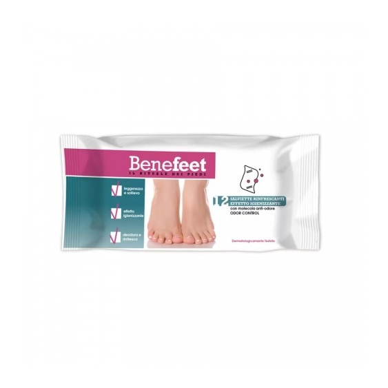 Biogenya Benefeet 12 Salviette Rinfrescanti Per I Piedi Ad Effetto Igienizzante