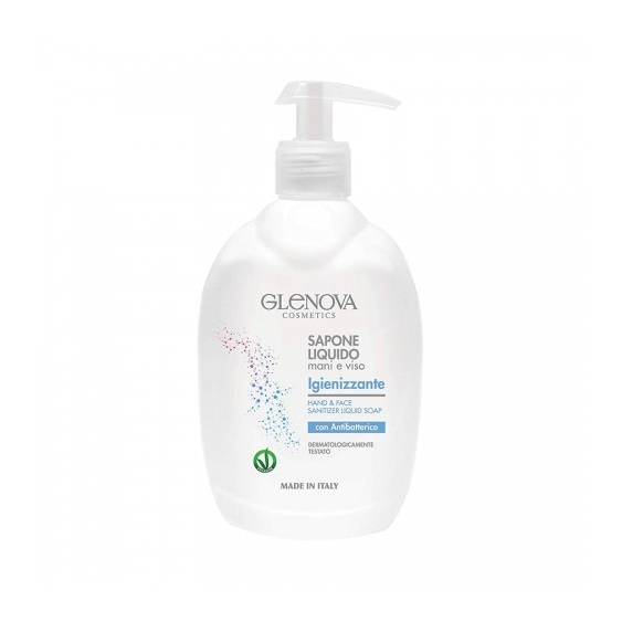 Glenova Sapone Liquido Per Mani E Viso Igienizzante Con Antibatterico 500 Ml