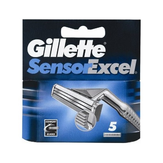 Gillette Lame Di Ricambio Per Rasoio Sensor Excel 1 Confezione Da 5 Lamette