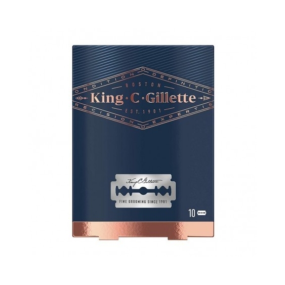 Gillette King C. Gillette Lamette Di Ricambio Per Rasoio Di Sicurezza 10 pz