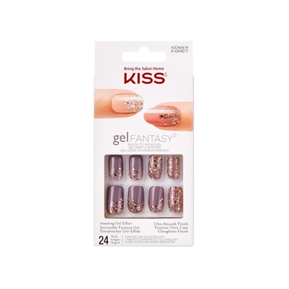 Kiss Gel Fantasy 24 Unghie Artificiali Glitterate Kgn07C