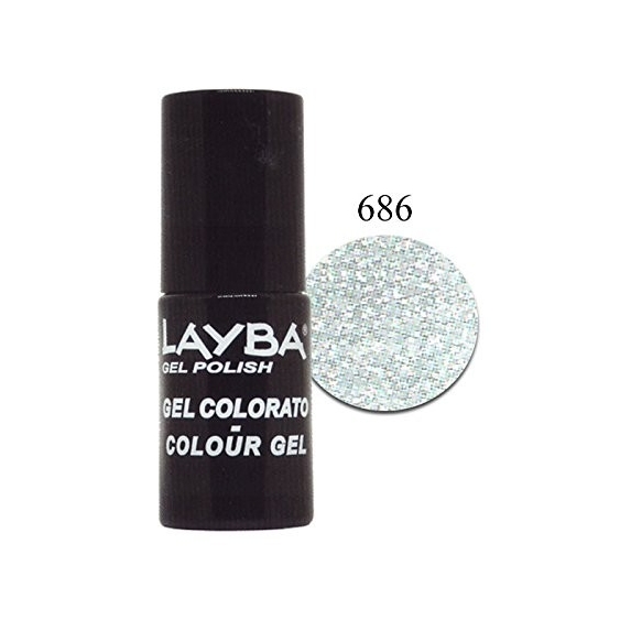 Layla Layba Gel Polish Smalto Semipermanente N. 686 Silver Glitter