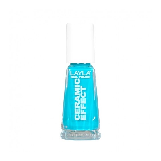 Layla Nail Polish Ceramic Effect Smalto Lucido N.42 Miami Green