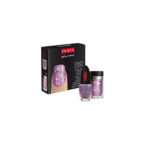 Pupa Crazy Lurex Nail Art Kit 02 Pink Lurex Kit Smalto