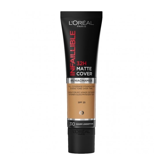 L'Oreal Paris 32H Matte Cover Foundation Fondotinta Liquido N. 310 Warm Undertone