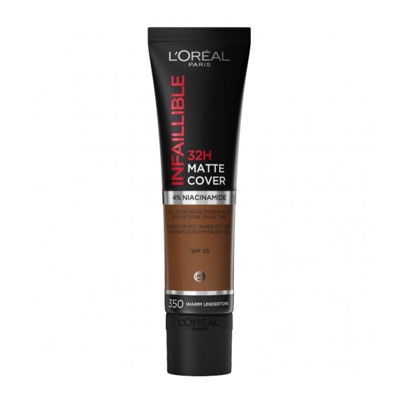 L'Oreal Paris 32H Matte Cover Foundation Fondotinta Liquido N. 350 Warm Undertone