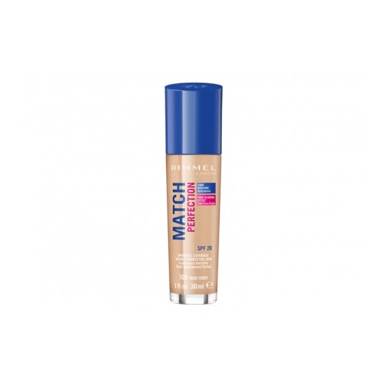 Rimmel Match Perfection Fondotinta Liquido Spf20 N. 103 True Ivory