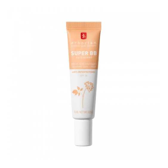 Erborian Super Bb Con Ginseng Crema Viso Coreana Anti-Imperfezioni Dore 15 Ml