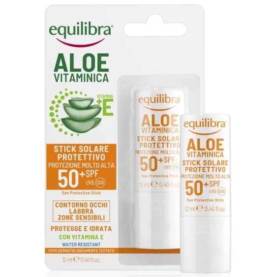 Equilibra Aloe Vitaminica Stick Solare Protettivo SPF50+ 12 ml