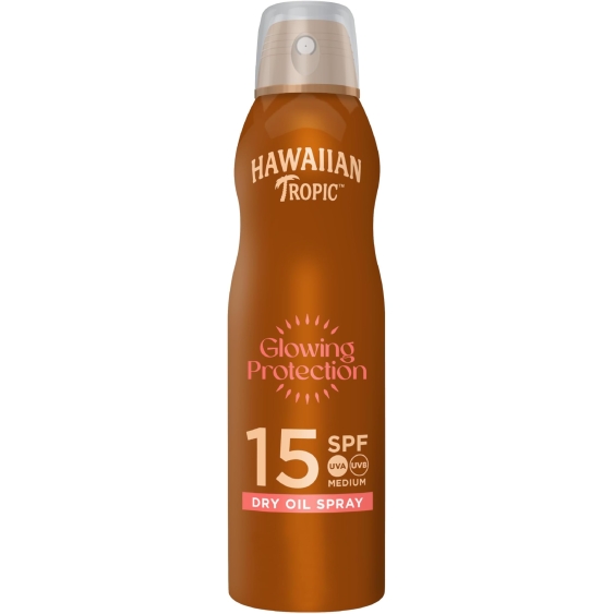 Hawaiian Tropic Glowing Protection Dry Oil Spray Olio Secco SPF15 177 ml