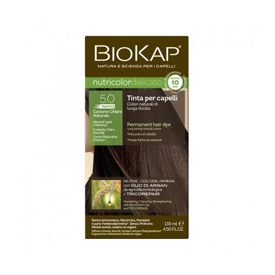 Bios Line Biokap Nutricolor Delicato Rapid Tinta Per Capelli N. 5.0 Castano Chiaro Naturale
